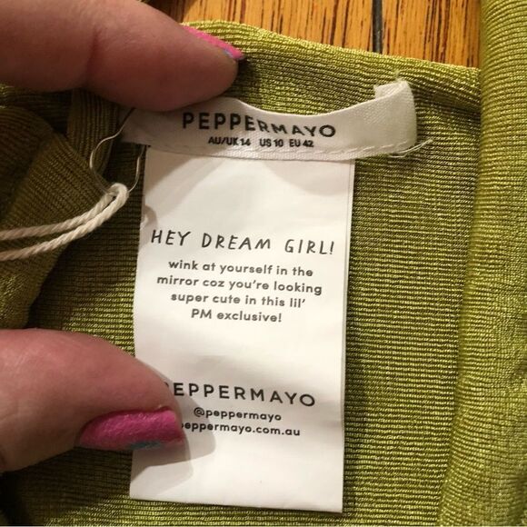 NWT Peppermayo Pool Suite Crop Halter Top Lime Green - 10 - Picture 6 of 8